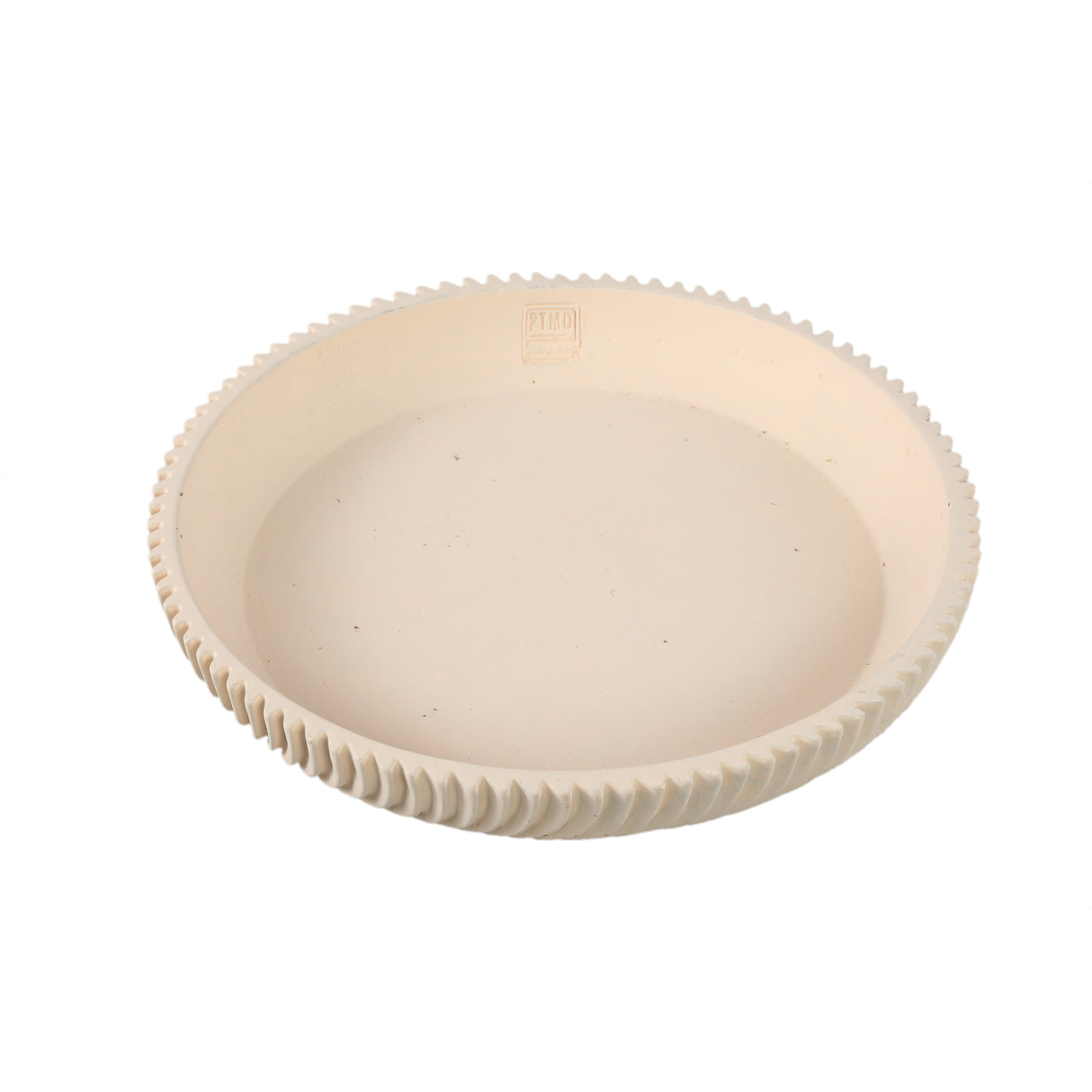 Decorative Bowl - Round Shape, Line Pattern Design, Cream Finish, Cement Material, S - Lianna | PTMD