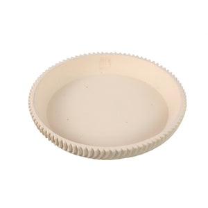 Decorative Bowl - Round Shape, Line Pattern Design, Cream Finish, Cement Material, S - Lianna | PTMD