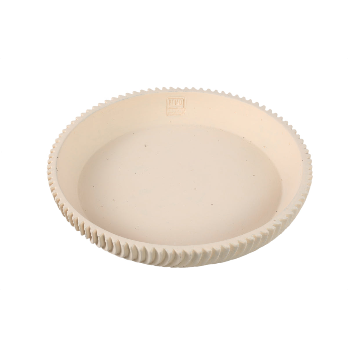 Dekoschale – Runde Form, Linienmuster Design, Creme Oberfläche, Zement Material, L – Lianna | PTMD