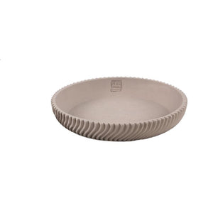 Decorative bowl – Round shape, Line pattern design, Beige surface, Cement material, M – Lianna | PTMD