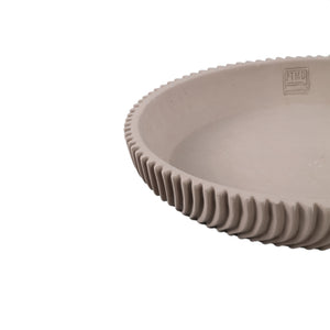 Decorative bowl – Round shape, Line pattern design, Beige surface, Cement material, M – Lianna | PTMD