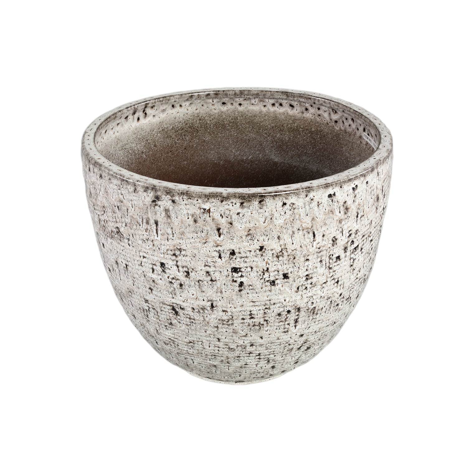 Pot – White Surface, Round Shape, Gray Pattern, Ceramic, XXS – Elana | PTMD