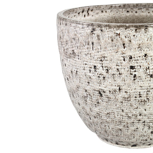 Pot – White Surface, Round Shape, Gray Pattern, Ceramic, XXS – Elana | PTMD
