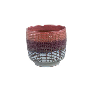 Topf – Runde Form, Keramik, Muster Design, Lila, M – Elana | PTMD
