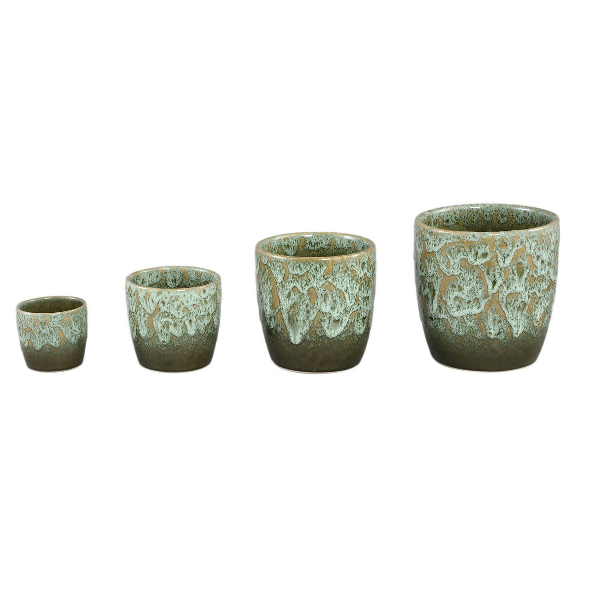 Topf – Glasur Finish, Keramik Material, Modernes Design, Dunkelgrün, XS - Braxton | PTMD