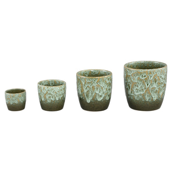 Topf – Glasur Finish, Keramik Material, Modernes Design, Dunkelgrün, XS - Braxton | PTMD