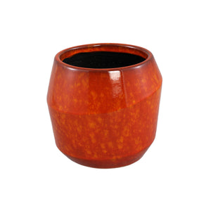 Flower pot - Ceramic, Glazed Design, Orange, L - Portian | PTMD