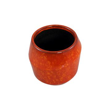 Topf – Glasierte Oberfläche, Runde Form, Orange Farbe, Keramikmaterial, S – Portian | PTMD