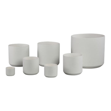 Blumentopf – Weiße Oberfläche, Runde Form, Keramik Material, M – Fatima | PTMD