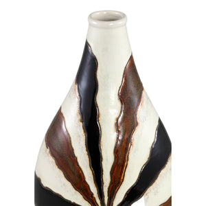 Vase – Ovale Form, Keramik Material, Linien Design, Braun, S – Evelin | PTMD