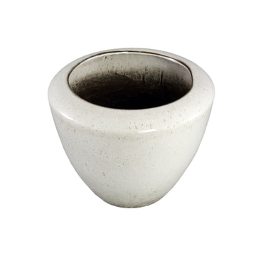 Flower Pot – Beige Finish, Round Shape, Smooth Surface, Ceramic Material, M – Kyleigh | PTMD