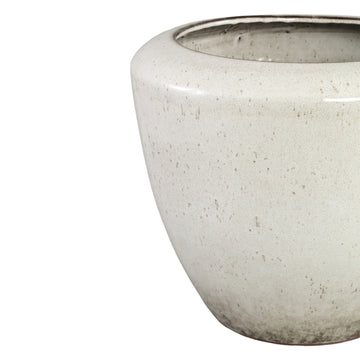 Flowerpot – Beige Surface, Round Shape, Smooth Surface, Ceramic Material, L – Kyleigh | PTMD
