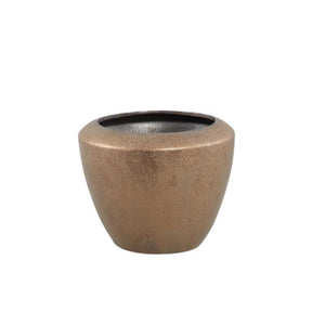 Flower Pot – Bronze Finish, Round Shape, Smooth Surface, Ceramic Material, S – Kyleigh | PTMD