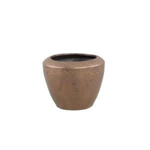Flower Pot – Bronze Finish, Round Shape, Smooth Surface, Ceramic Material, XS – Kyleigh | PTMD