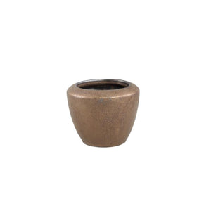 Flower pot – Bronze surface, Round shape, Smooth surface, Ceramic material, XXS – Kyleigh | PTMD