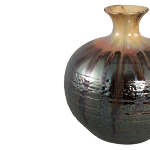 Vase – Gunmetal Color, Bulbous Design, Ceramic Material, L – Darlan | PTMD