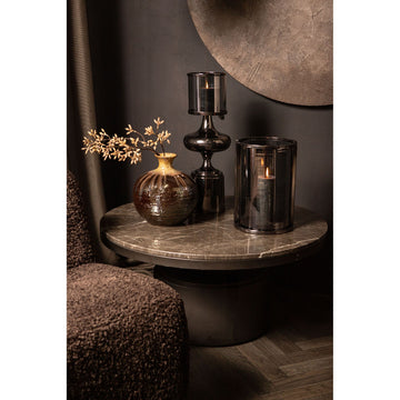 Windlicht – Modernes Design, Runde Form, Edelstahl Material, Schwarz, L – Jarie | PTMD