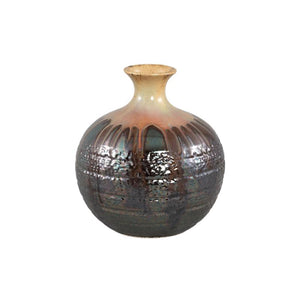 Vase – Gunmetal Farbe, Bäuchiges Design, Keramik Material, M – Darlan | PTMD