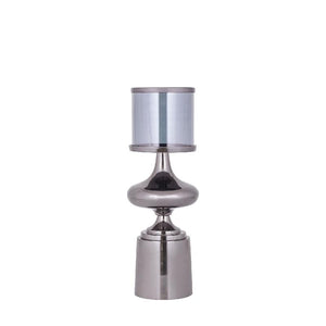 Windlicht – Aluminium Rahmen, Glas Zylinder, Schwarze Farbgebung, S – Uvira | PTMD