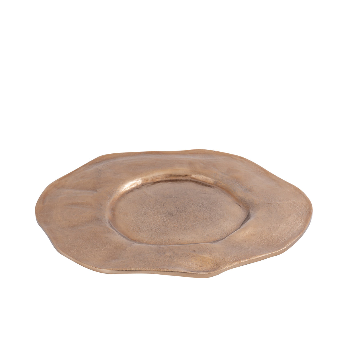 Teller – Wellen Design, Organische Form, Aluminium Material, Braun, L – Linke | PTMD