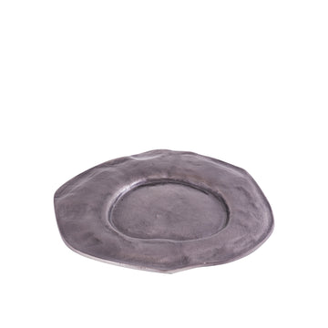 Plate - aluminum, wavy, organic contour, gunmetal finish, handmade, S – Linke | PTMD