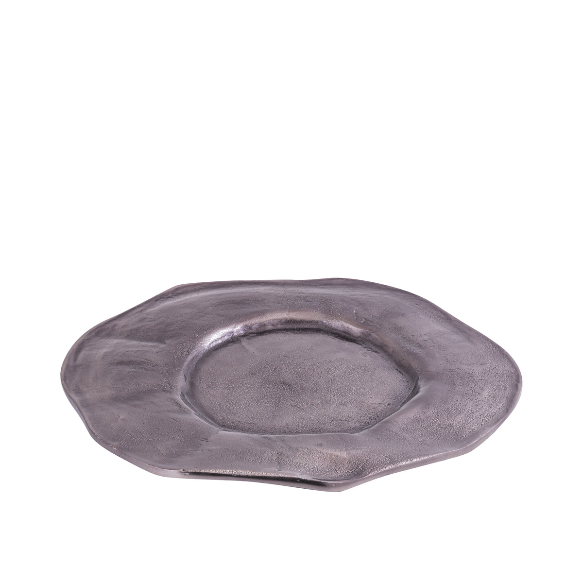 Teller – Wellen Design, Organische Form, Aluminium Material, Schwarz, L – Linke | PTMD