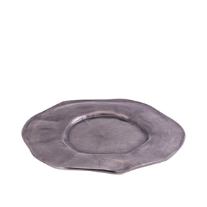 Teller – Wellen Design, Organische Form, Aluminium Material, Schwarz, L – Linke | PTMD