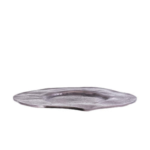Teller – Wellen Design, Organische Form, Aluminium Material, Schwarz, L – Linke | PTMD