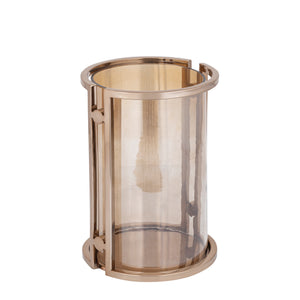 Windlicht – Modernes Design, Runde Form, Edelstahl Material, Braun, L – Jarie | PTMD