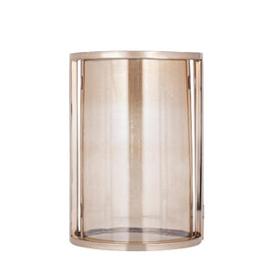 Windlicht – Modernes Design, Runde Form, Edelstahl Material, Braun, L – Jarie | PTMD