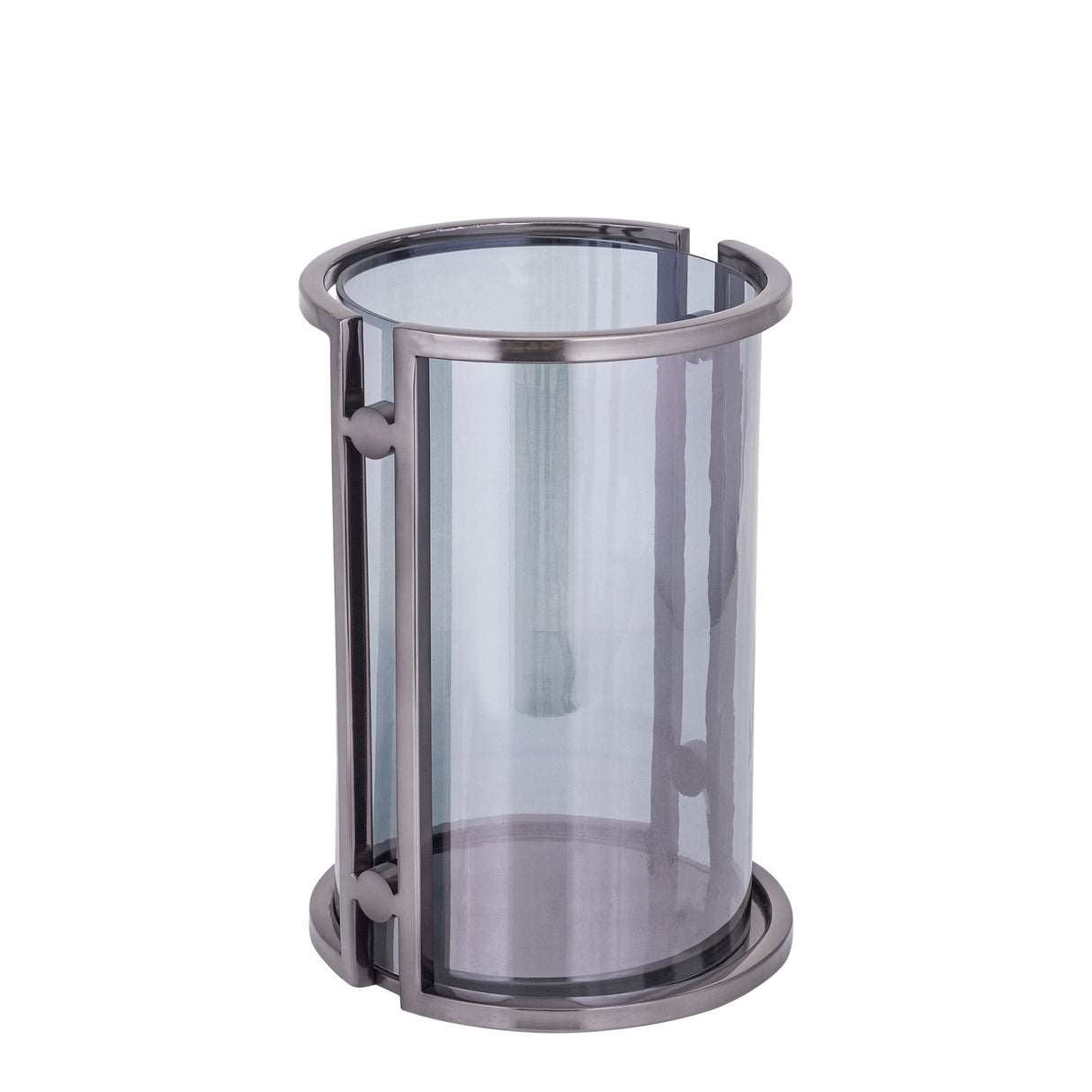 Windlicht – Modernes Design, Runde Form, Edelstahl Material, Schwarz, L – Jarie | PTMD