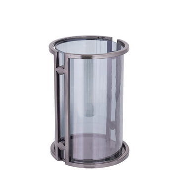 Windlicht – Modernes Design, Runde Form, Edelstahl Material, Schwarz, L – Jarie | PTMD