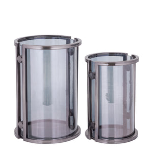 Windlicht – Modernes Design, Runde Form, Edelstahl Material, Schwarz, L – Jarie | PTMD