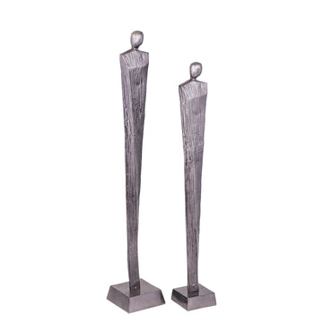 Statue - Aluminum, handmade, gunmetal finish, male form, sculptural, L – Symon | PTMD