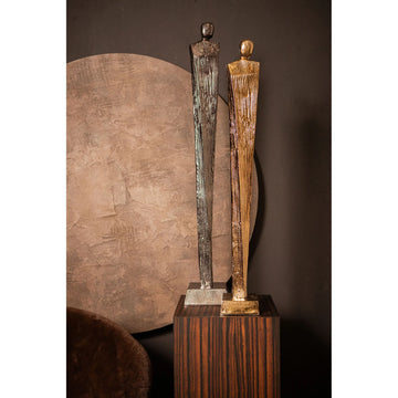 Statue - Aluminum, handmade, brown-gold look, male form, sculptural, S – Symon | PTMD