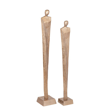 Statue - Aluminum, handmade, brown-gold look, male form, sculptural, S – Symon | PTMD