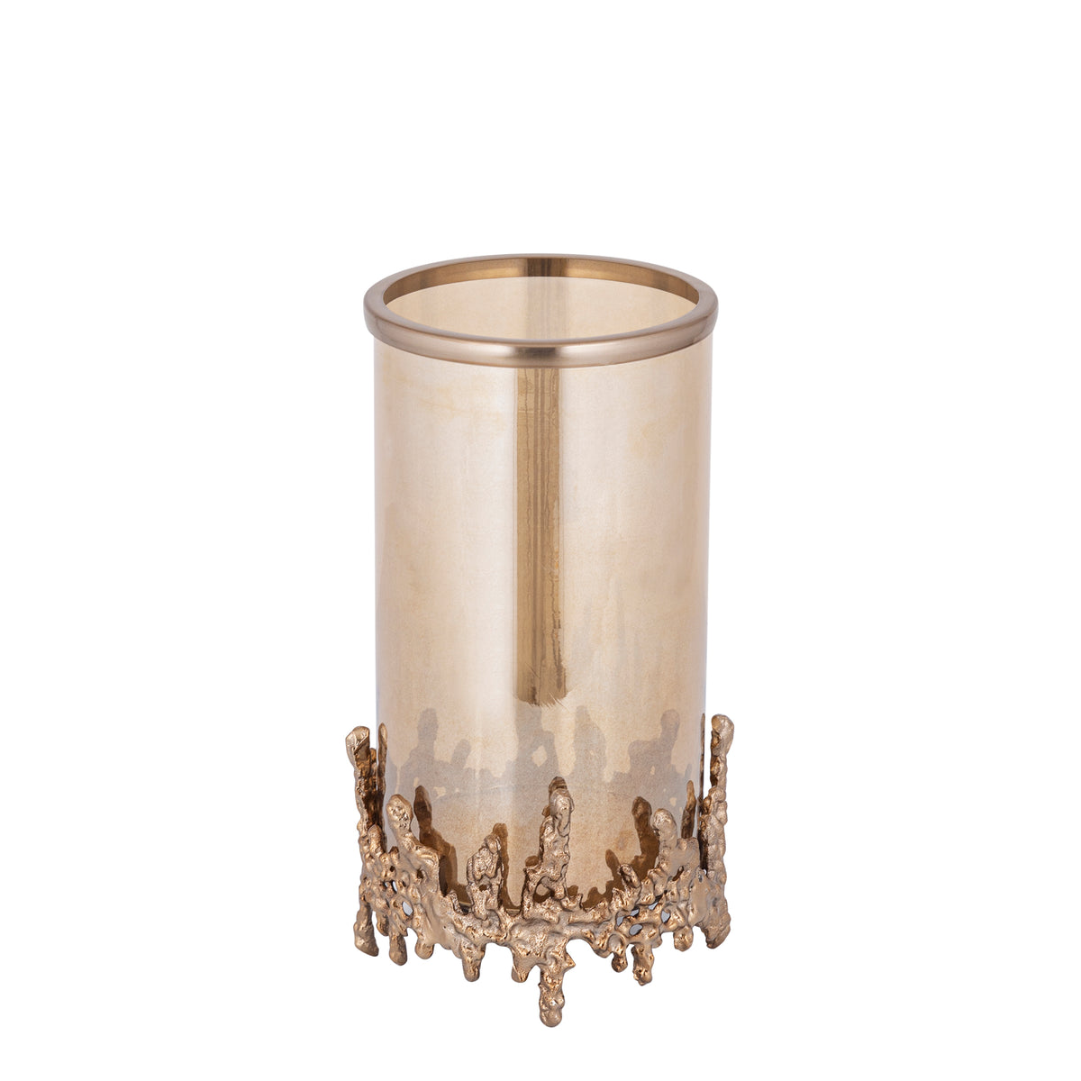 Windlicht – Quadratisches Design, Raues Finish, Aluminium Material, Braun – Barrie | PTMD