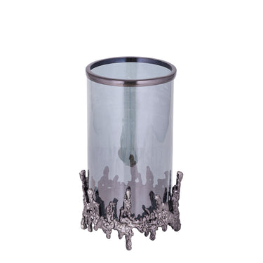 Windlicht – Quadratisches Design, Raues Finish, Aluminium Material, Schwarz – Barrie | PTMD