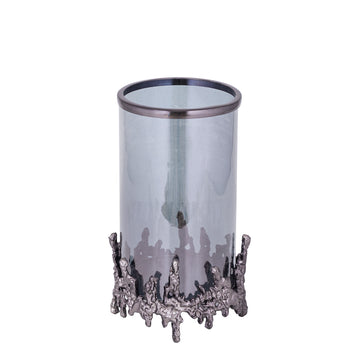 Hurricane Lamp – Aluminium Frame, Glass Insert, Black Colouring – Barrie | PTMD