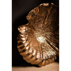 Bowl - aluminum, leaf design, wave structure, oval, brown-gold finish, handmade – Losh | PTMD