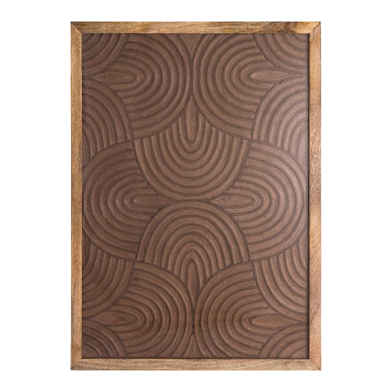 Wandpaneel – Wirbel Muster, MDF Holz, Brauner Farbton, L – Elasah | PTMD