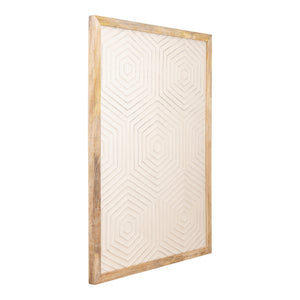 Wandpaneel – Hexagon Muster, MDF Holz, Weißer Farbton, L – Elasah | PTMD