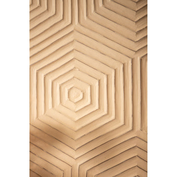 Wandpaneel – Hexagon Muster, MDF Holz, Weißer Farbton, L – Elasah | PTMD
