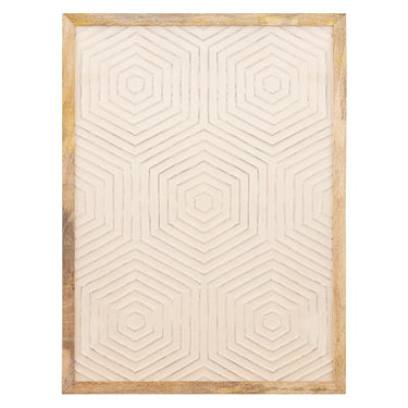 Wandpaneel – Hexagon Muster, MDF Holz, Weißer Farbton, L – Elasah | PTMD