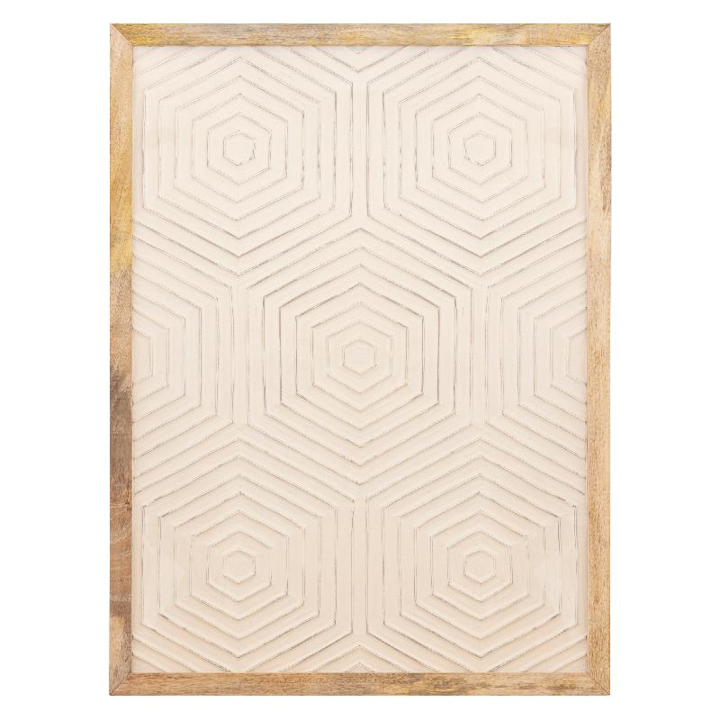 Wandpaneel – Hexagon Muster, MDF Holz, Weißer Farbton, L – Elasah | PTMD