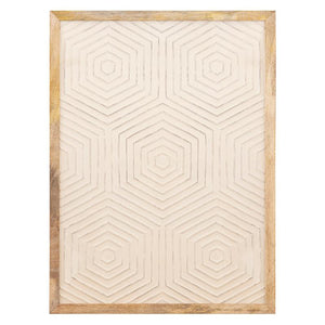 Wandpaneel – Hexagon Muster, MDF Holz, Weißer Farbton, L – Elasah | PTMD