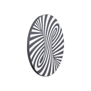 Wandpaneel – Rundes Design, Wirbel Muster, Schwarz Weißer Farbton, S – Hallie | PTMD