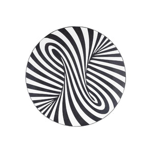 Wandpaneel – Rundes Design, Wirbel Muster, Schwarz Weißer Farbton, S – Hallie | PTMD