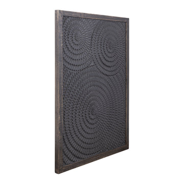 Wandpaneel – Rund Muster, MDF Holz, Schwarzer Farbton, L – Levya | PTMD