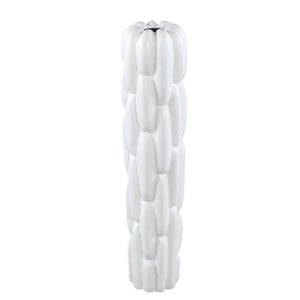 Vase – Steinzeug Keramik, Rundes Design, Weiße Farbe, Block Muster, M – Seanis | PTMD